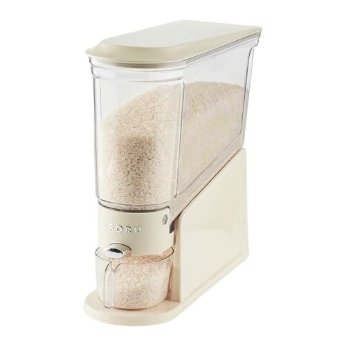 Distributeur de riz UFORU 11 lb, conteneur de stockage de riz mince pour petits espaces, sans BPA